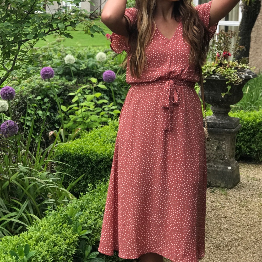 Polka dot midi dress